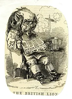 Crowquill: The British Lion reading The Times newspaper