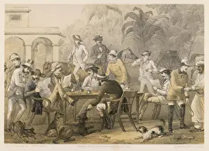Curry: British men taking coffee in India, 1860