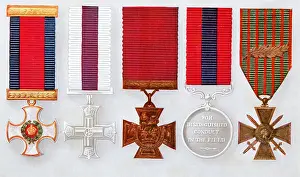 Distinguished: British Military decorations: left to right, Distinguished