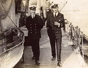 Tyrwhitt: Two British naval officers on deck, WW1