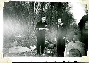 Returning: British naval personnel returning from Brussels, WW2