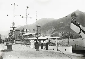British Navy ship in China. HMS Carlisle, Hong Kong 1927