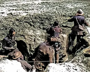Recce: British officers observing, Western Front, WW1