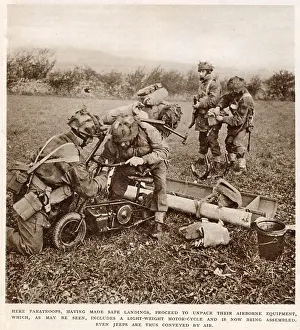 Readying: British Paratroops on exercise in England; Second World War