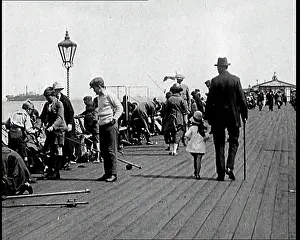 British Pathé Ltd: British People Angling From A Pier