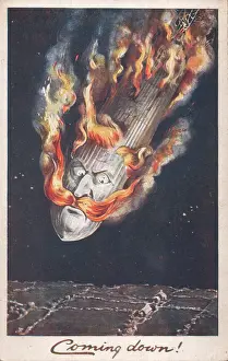 Plunging: British postcard, Coming down! WW1