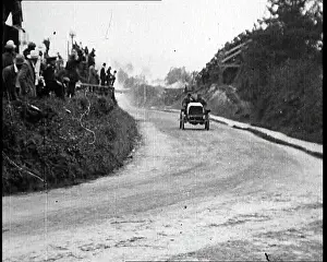 British Racing Car Speeding Around A Corner