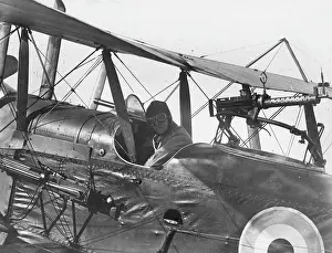 Horsepower: British RE8 biplane and pilot, WW1