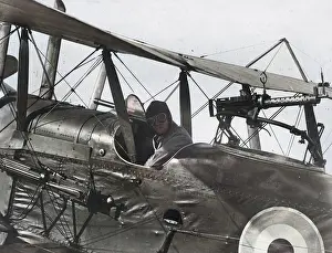 Horsepower: British RE8 biplane and pilot, WW1