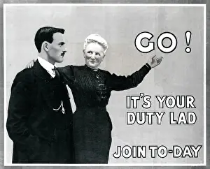 Persuasion: British recruitment poster, WW1