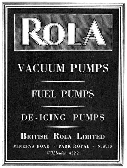 Rola: British Rola Vacuum Pumps & De-Icing Pumps