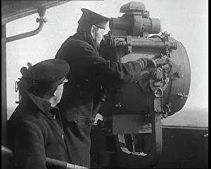 Searchlight: British Royal Navy Officer Looking Through