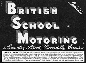 Learner: British School of Motoring Advertisement, WW1
