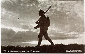 Sentry: A British sentry in Flanders, WW1