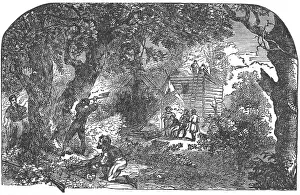Englishwoman: British settlers building Jamestown