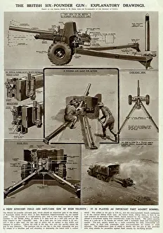 Explanatory: British six-pounder gun by G. H. Davis