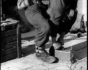 Detonating: British Soldier Detonating A Demolition Charge
