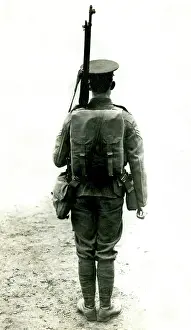 Webbing: British soldier in kit issued in 1915, WW1