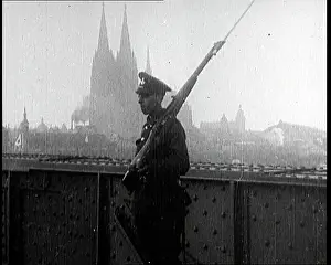 Shouldered: British Soldier Standing With Rifle Shouldered