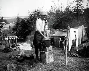 Mugs: British soldier washing clothes, Western Front, WW1