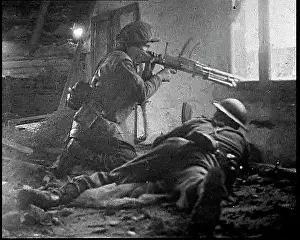Dilapidated: British Soldiers Aiming Out Of Windows In Dilapidated
