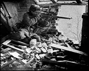 Dilapidated: British Soldiers Aiming Out Of Windows In Dilapidated