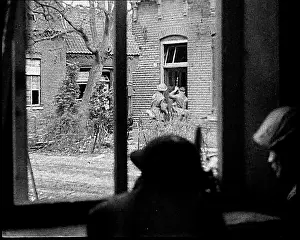 Dilapidated: British Soldiers Aiming Out Of Windows In Dilapidated