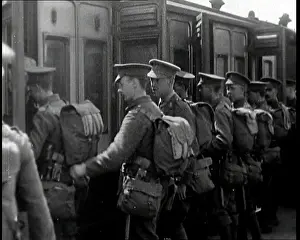 Embarking: British Soldiers Embarking on a Train
