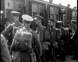 Embarking: British Soldiers Embarking on a Train