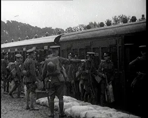 Embarking: British Soldiers Embarking on a Train