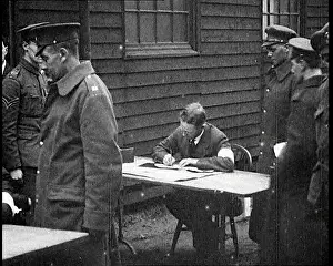 Demobilisation: British Soldiers Having Their Papers Checked