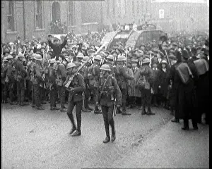 Tricolour: British Soldiers Holding Back Crowds Of Demonstrators