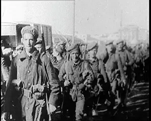 Thessaloniki: British Soldiers Marching Past the Camera In