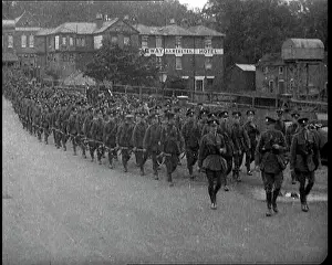 Embarkation: British Soldiers Marching Along A Road Towards