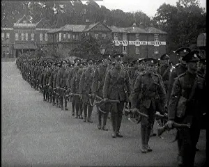 Embarkation: British Soldiers Marching Along A Road Towards