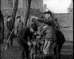 Practicing: British Soldiers Practicing Using Dogs To Hunt Rebels
