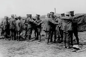 British soldiers searching prisoners, Western Front, WW1