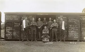 Bats: British soldiers standing outside a troop train