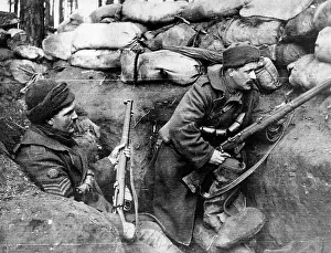 Sandbag: British soldiers in a trench