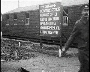 Demobilisation: British Soldiers Walking Towards A Demobilisation Camp