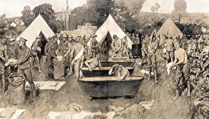 Tubs: British soldiers washing at a rest camp