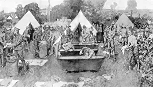 Tubs: British soldiers washing at a rest camp