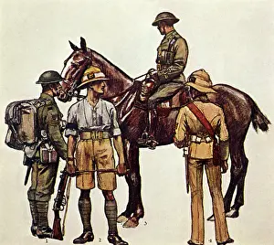 Backpack: Four British soldiers, WW1