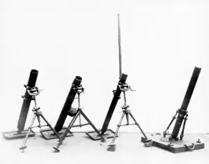 Wilfred: Four British Stokes Mortars, used during WW1