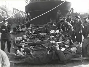 Stretchers: British stretcher cases, Salonika, WW1