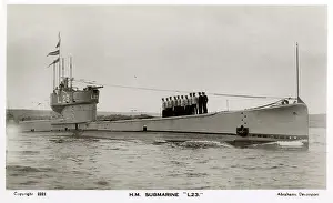 British submarine L23 with crew on deck