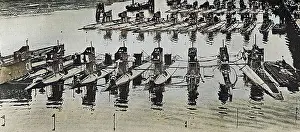 Lucinda Gosling Collection: British submarines in dock, WW1
