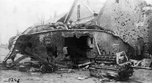 Cambrai: British tank in Rumilly, 1917