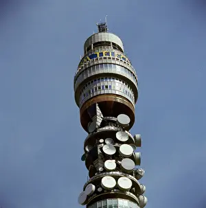 Telecom: The top of the British Telecom BT Tower, London