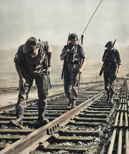 Jun17: British troops in Palestine patrolling near Jerusalem, 1947